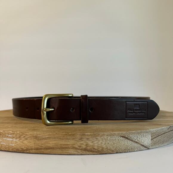 Polo by Ralph Lauren Accessories - Polo Ralph Lauren Brown Genuine Leather Solid Brass Buckle Belt Size Medium